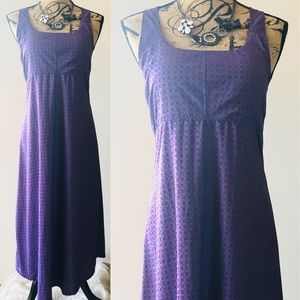 Purple and pink technical fabric sundress